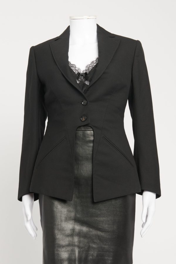 Black Wool Preowned Cutout Blazer Sale