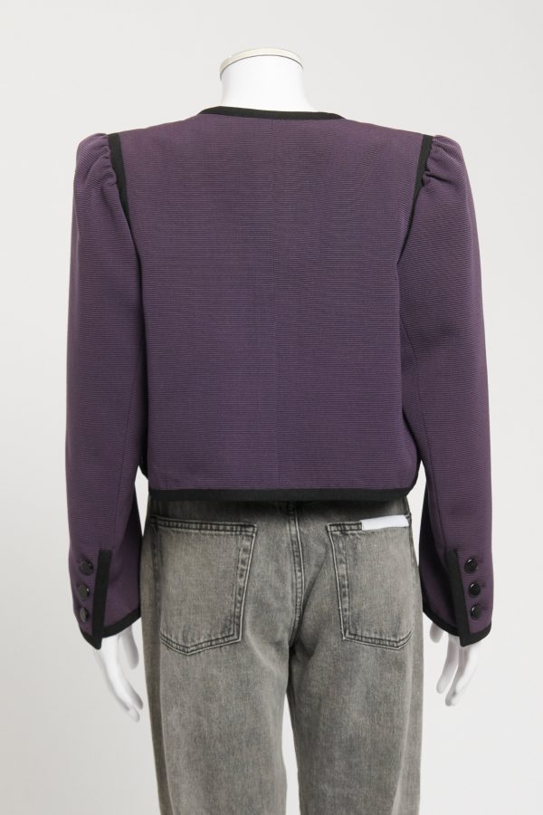 1980 s Purple Wool Blend Preowned Cropped Jacket Cheap