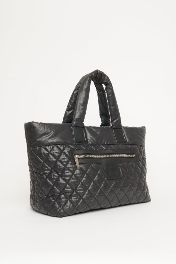 2013 Black Nylon Coco Cocoon Quilted Preowned Shoulder Bag Fashion