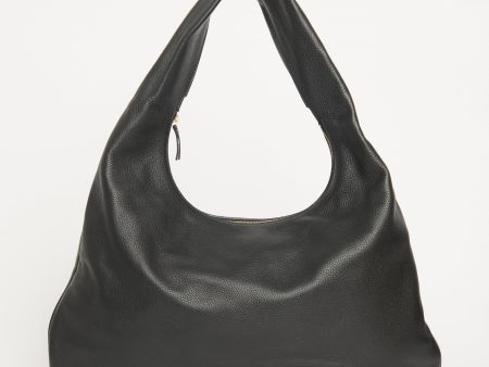 Black Leather Everyday Hobo Preowned Shoulder Bag Discount