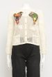 2017 Cream Silk Cuba Preowned Cardigan With Parrot Appliqués Online Hot Sale