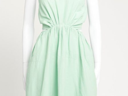 Pistachio Green Open Back Preowned Dress For Sale