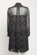 Geometric Navy Silk Double Layer Preowned Dress Hot on Sale