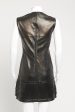 Black Leather Fringed Preowned Mini Dress Online now