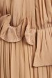 Light brown Preowned Tunic Dress With Sheer And Ruffle Details For Sale