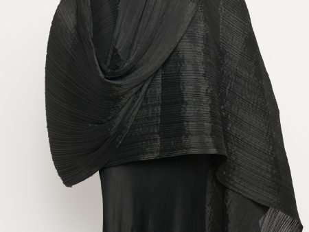 Black Preowned Poncho Maxi Dress Fashion