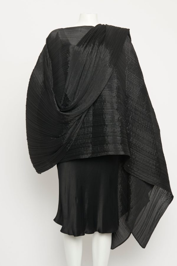 Black Preowned Poncho Maxi Dress Fashion