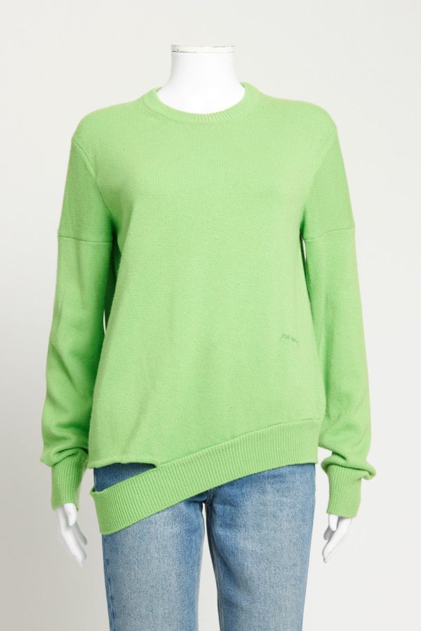 Green Cashmere Preowned Jumper With Side Cutout Online Hot Sale