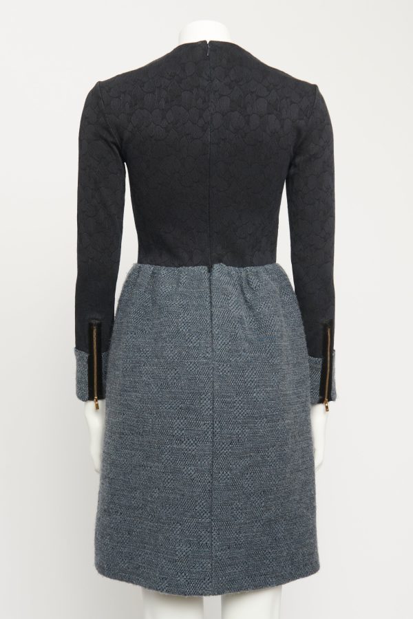 Navy Tweed and Embroidered Preowned Mini Dress Online