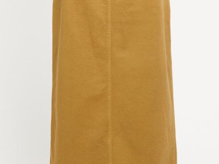 Olive Cotton Preowned Midi Skirt Cheap