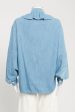 Blue Denim Preowned Ruffled Shirt For Discount