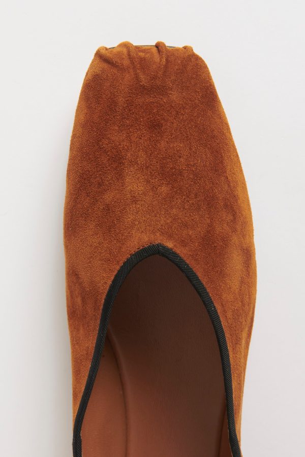 Brown Suede Preowned Ballet Flats Online now