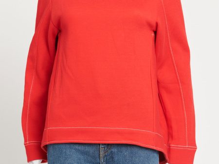 Red Pleat Back Preowned Sweatshirt Online