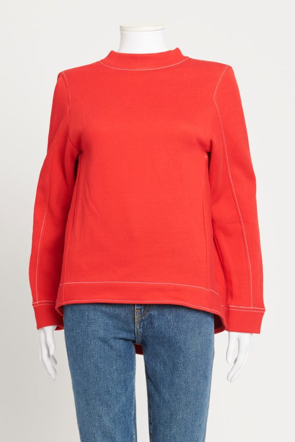 Red Pleat Back Preowned Sweatshirt Online