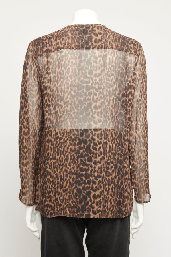 2015 Animal Print Silk Preowned Blouse Online Sale