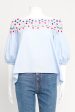 Blue Cotton Preowned Off the Shoulders Blouse Online Hot Sale