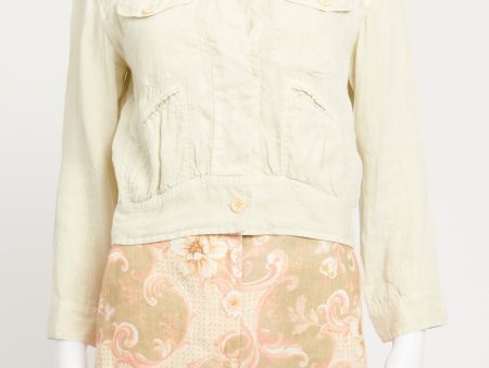 Ivory Linen Preowned Jacket For Cheap