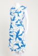 Blue and White Abstract Pattern Preowned Dress For Sale