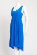 Blue Low Cut Lightweight Sleeveless Preowned Dress Fashion