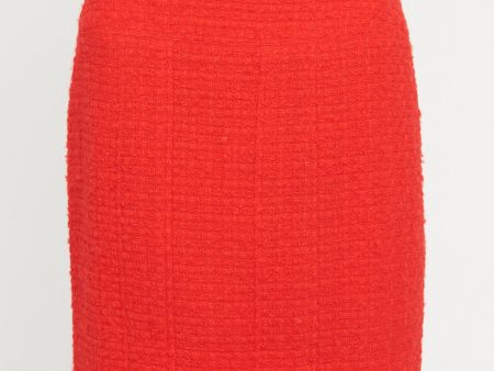 Red Wool Knee-Length Skirt Discount