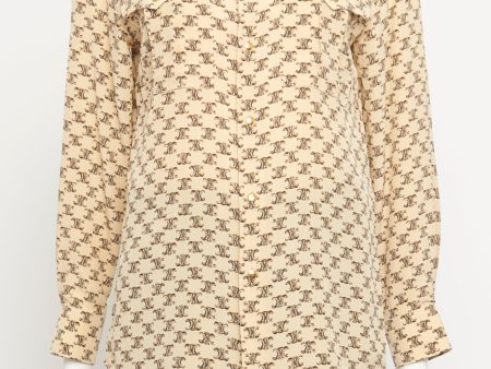 Silk Triomphe Logo Preowned Blouse Hot on Sale