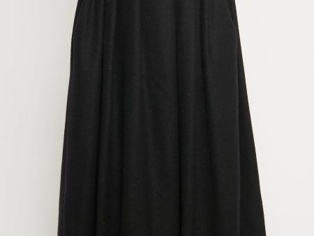 Black Felted Wool Romantic Preowned Skirt For Discount