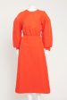 Red Midi Front Pocket Preowned Dress Fashion