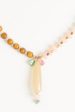 Antique pink opal beads with wooden beads and antique Agate drop and pink and green tourmaline charms Necklace Online