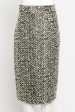 2015 Black Wool Blend Preowned Pencil Skirt on Sale