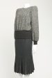 1980 s Grey Wool Blend Preowned Pleated Skirt & Top Set Online now