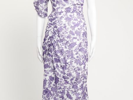 Purple Asymmetrical Preowned Rouched Nicole Dress For Sale