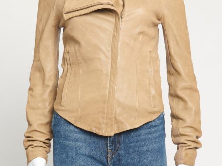 Camel Lambskin Preowned Cropped Jacket Online