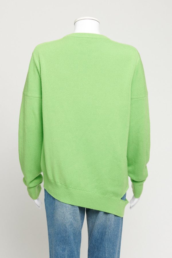 Green Cashmere Preowned Jumper With Side Cutout Online Hot Sale