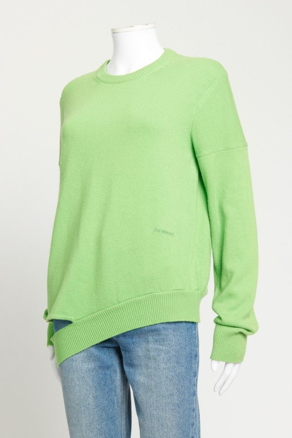 Green Cashmere Preowned Jumper With Side Cutout Online Hot Sale