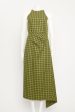 Yamuna Green Shetland Houndstooth Dress Cheap