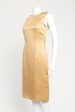 Gold Satin Fitted Preowned Shift Dress Cheap