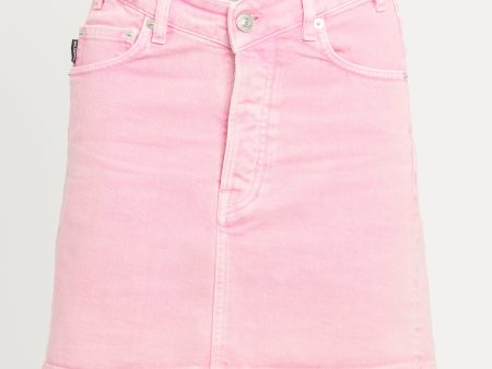 2019 Pink Denim Preowned Mini Skirt Fashion