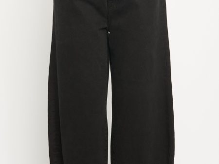 Black Barrel Leg Denim For Cheap