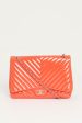 2009 Coral Patent Timeless Classic Chevron Preowned Maxi Handbag Online Hot Sale