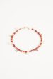 Red agate, tourmaline with pink quartz and vintage diamanté drop anklet Online Hot Sale