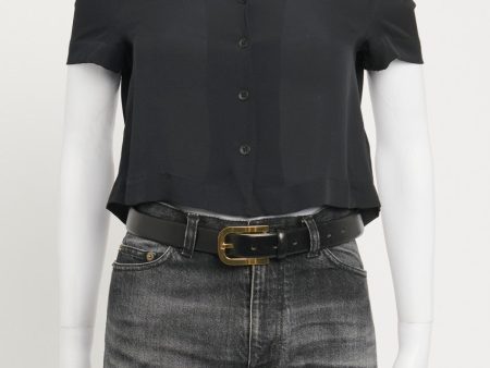 Black Silk Preowned Cropped Blouse Online