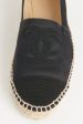 Black Satin Cap Toe CC Preowned Espadrilles Fashion