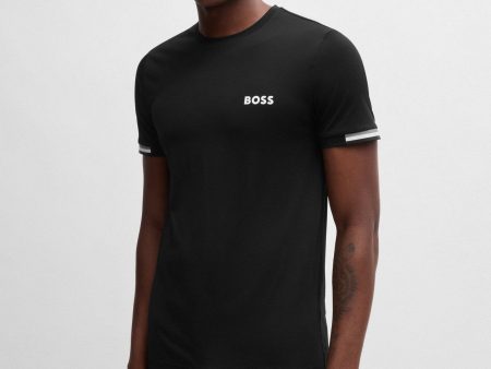 Boss - Boss X Matteo Berrettini Waffle-Fabric T-Shirt With Signature-Stripe Artwork - Men Discount