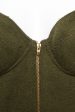 Khaki Wool Strapless Preowned Corset Supply