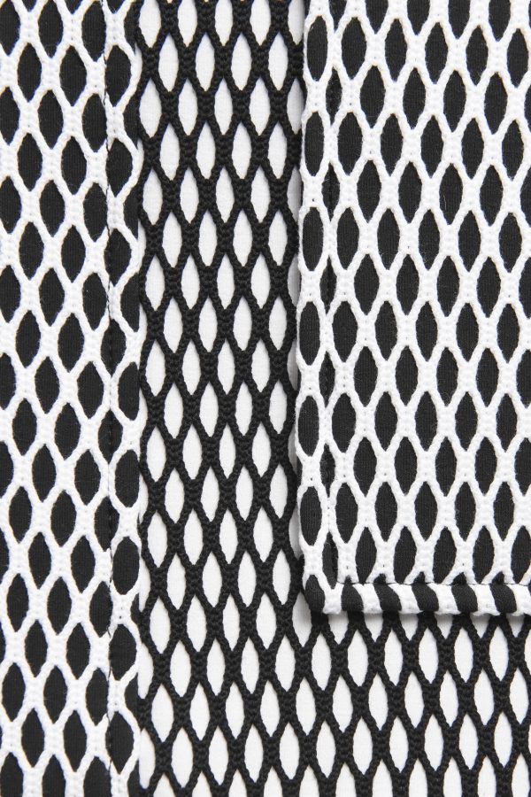 Black and White Fishnet Mini Sponge Skirt Hot on Sale