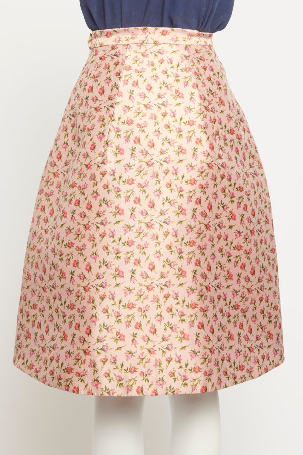 Wool and Silk Floral Preowned Skirt Online Sale