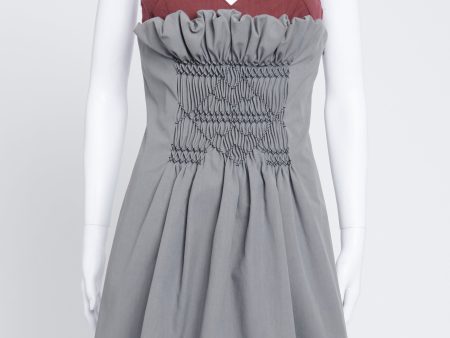 2012 Grey and Maroon Sleeveless Mini Dress IT 42 Online