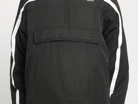 Supreme x Lacoste Black Puffy Half Zip Preowned Pullover Online Hot Sale