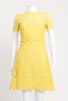 Yellow Scalloped Lace Preowned Mini Dress Fashion