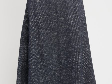 Navy Cotton Blend Preowned Midi Skirt Online